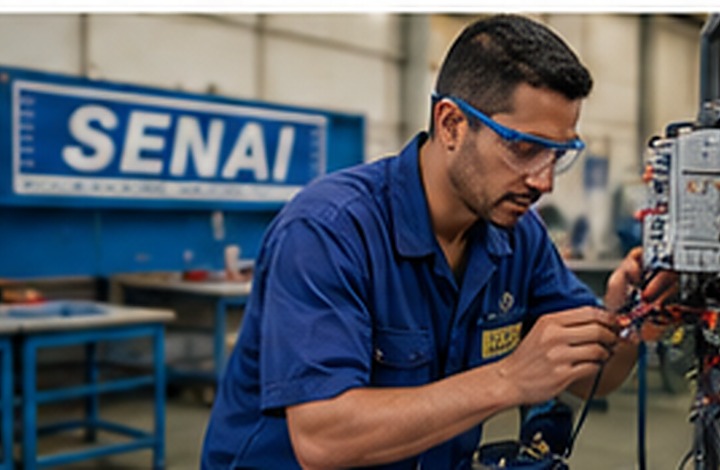 Aluno participando de capacitação profissional técnica