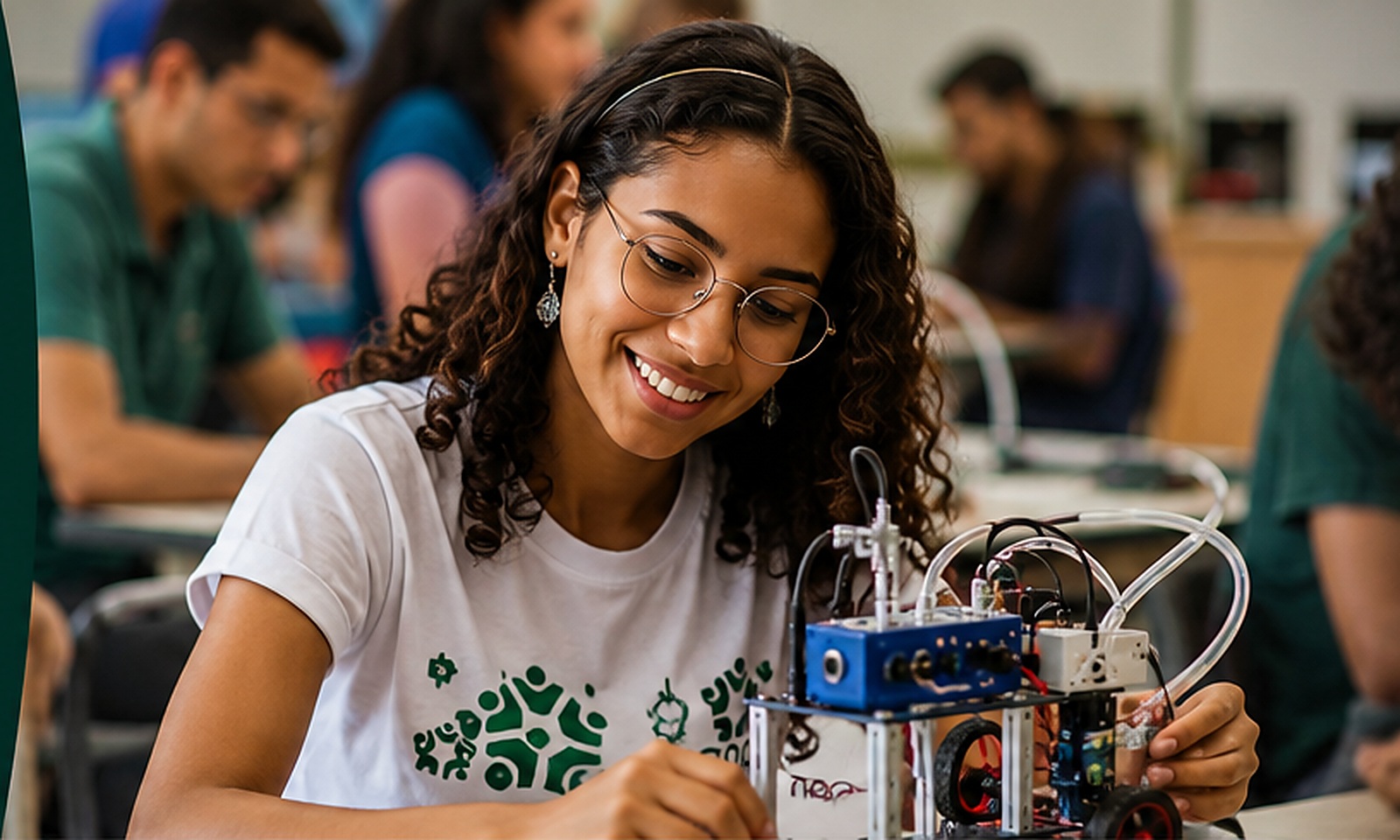 Participantes de curso profissionalizante promovido para a comunidade
